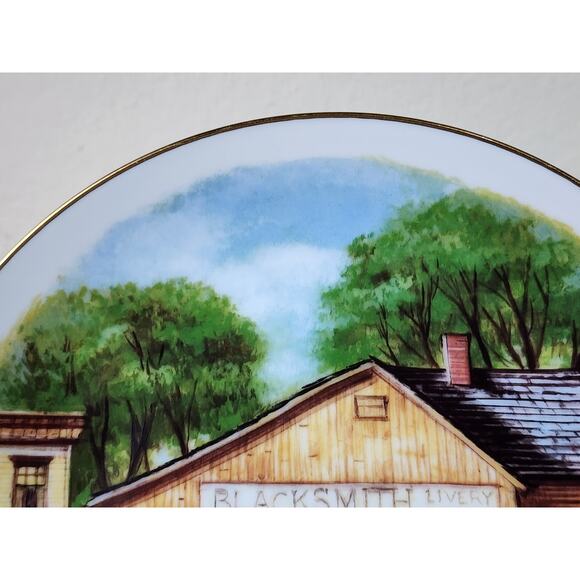 Country Living Legacy Plate Collector Wall Decor Porcelain 8 1/2" Gold Trim Vtg - Picture 7 of 12